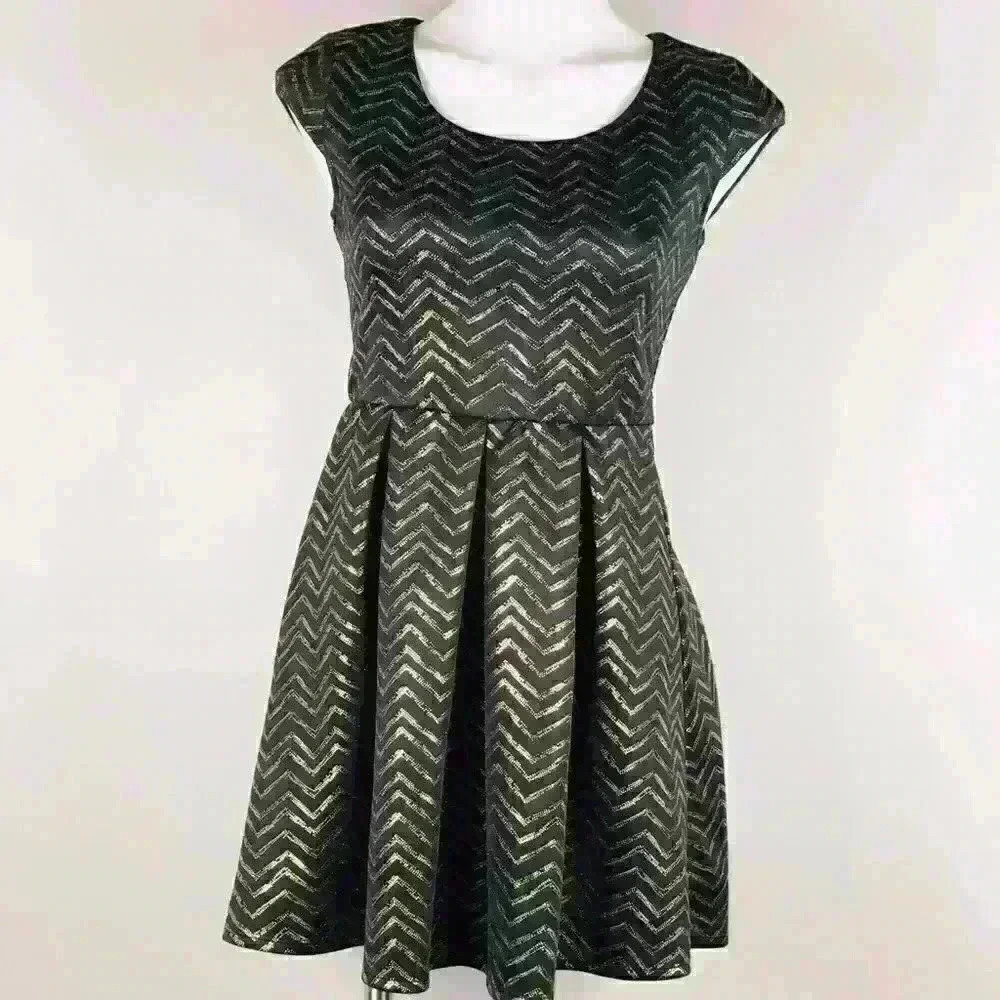 I.N. San Francisco Short SleeveFit-and-Flare Dress